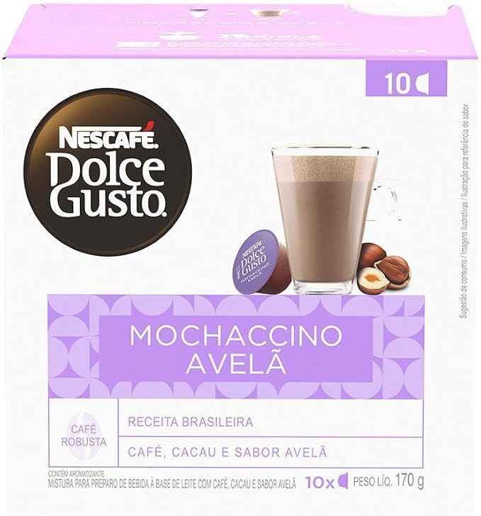 Dolce Gusto Nescafé Mochaccino Avelã 10 Cápsulas